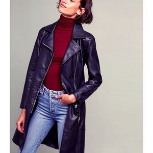 BLANK NYC Faux Leather Long Jacket